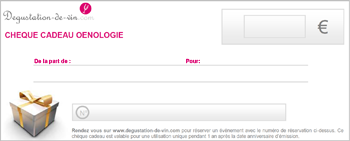 Ch�que cadeau Oenologie
